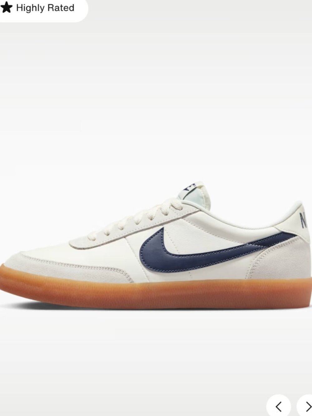 Nike KillShot 2 Leather Sail/MIdnight Navy/Gum Yellow Sneaker NIB - Picture 5 of 12